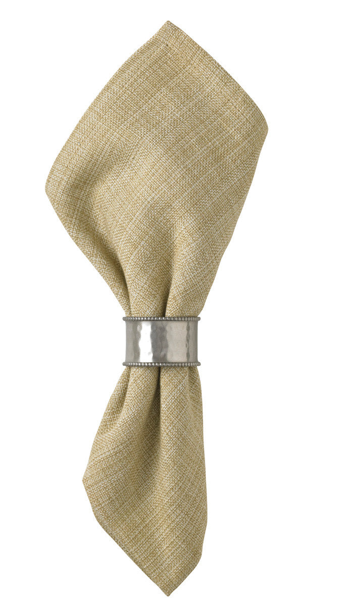Hammered Cuff Napkin Ring With Pewter Finish