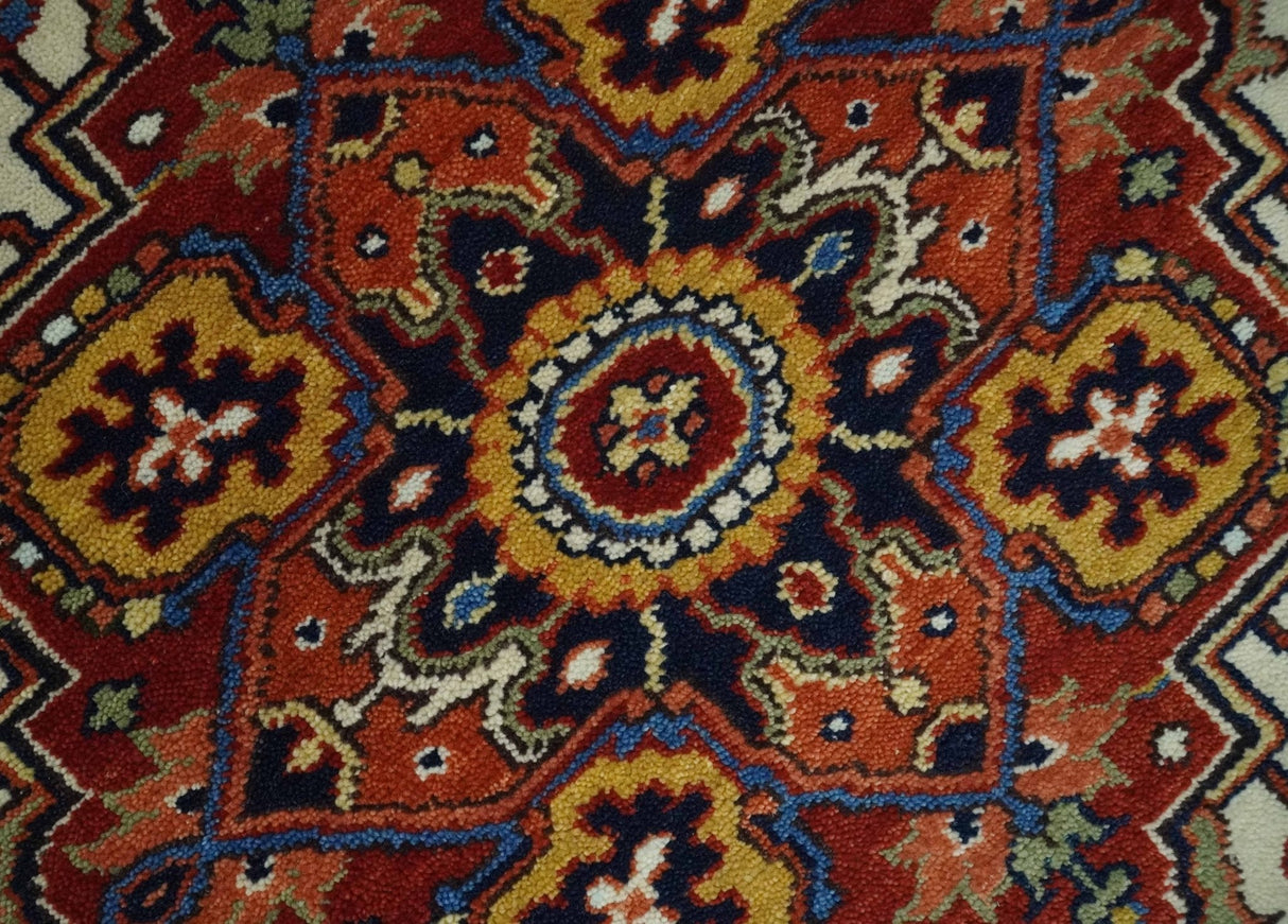 Long 20 feet runner Brown and Ivory Traditional Hallway Rug wool area rug