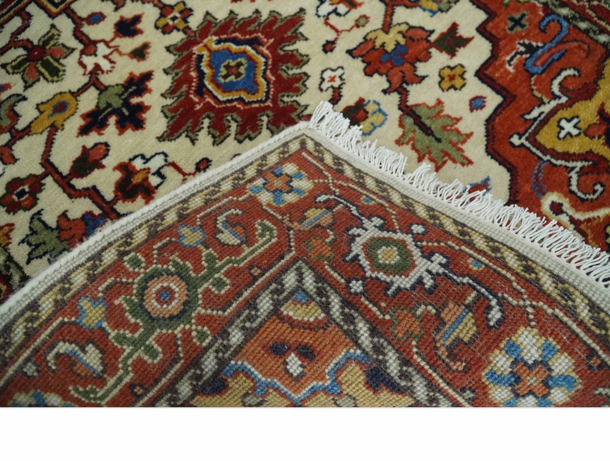 Long 20 feet runner Brown and Ivory Traditional Hallway Rug wool area rug