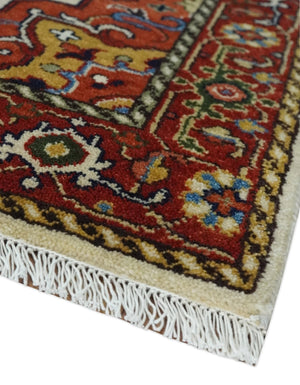 Long 20 feet runner Brown and Ivory Traditional Hallway Rug wool area rug