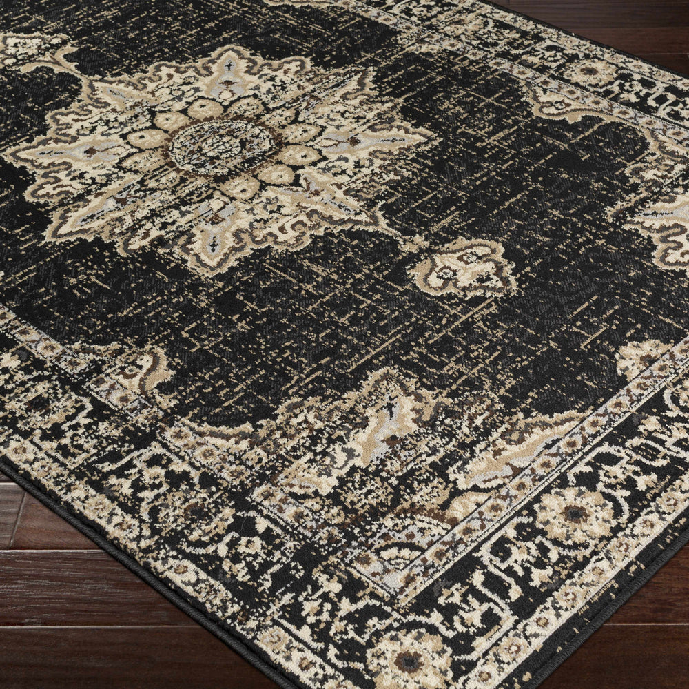 Lostwithiel Black Medallion Rug
