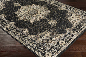 Lostwithiel Black Medallion Rug