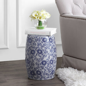Lotus-chinoiserie-ceramic-drum-garden-stool-accent-Outdoor-Tables