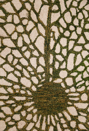 Lotus Lace Green Hand Tufted Wool Area Rug