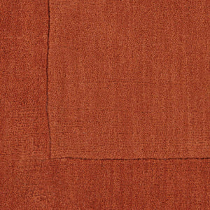 Bordered Solid Brick Red Wool Rug
