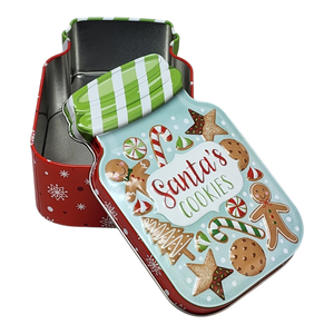 Jar Shaped Christmas Cookie Gift Tin -  Santa's Cookies