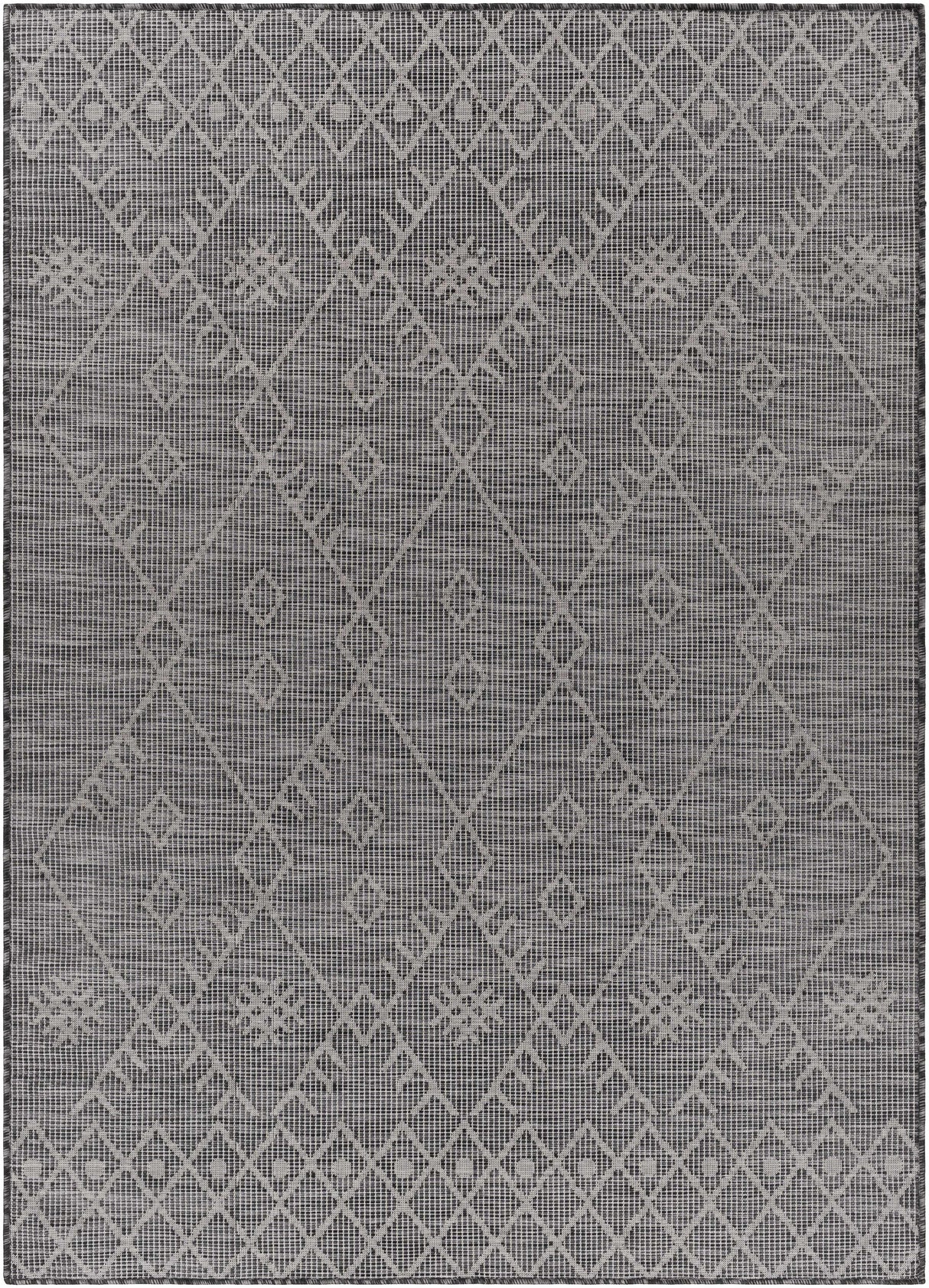 Lorena Charcoal Flatweave Trellis Carpet - Clearance