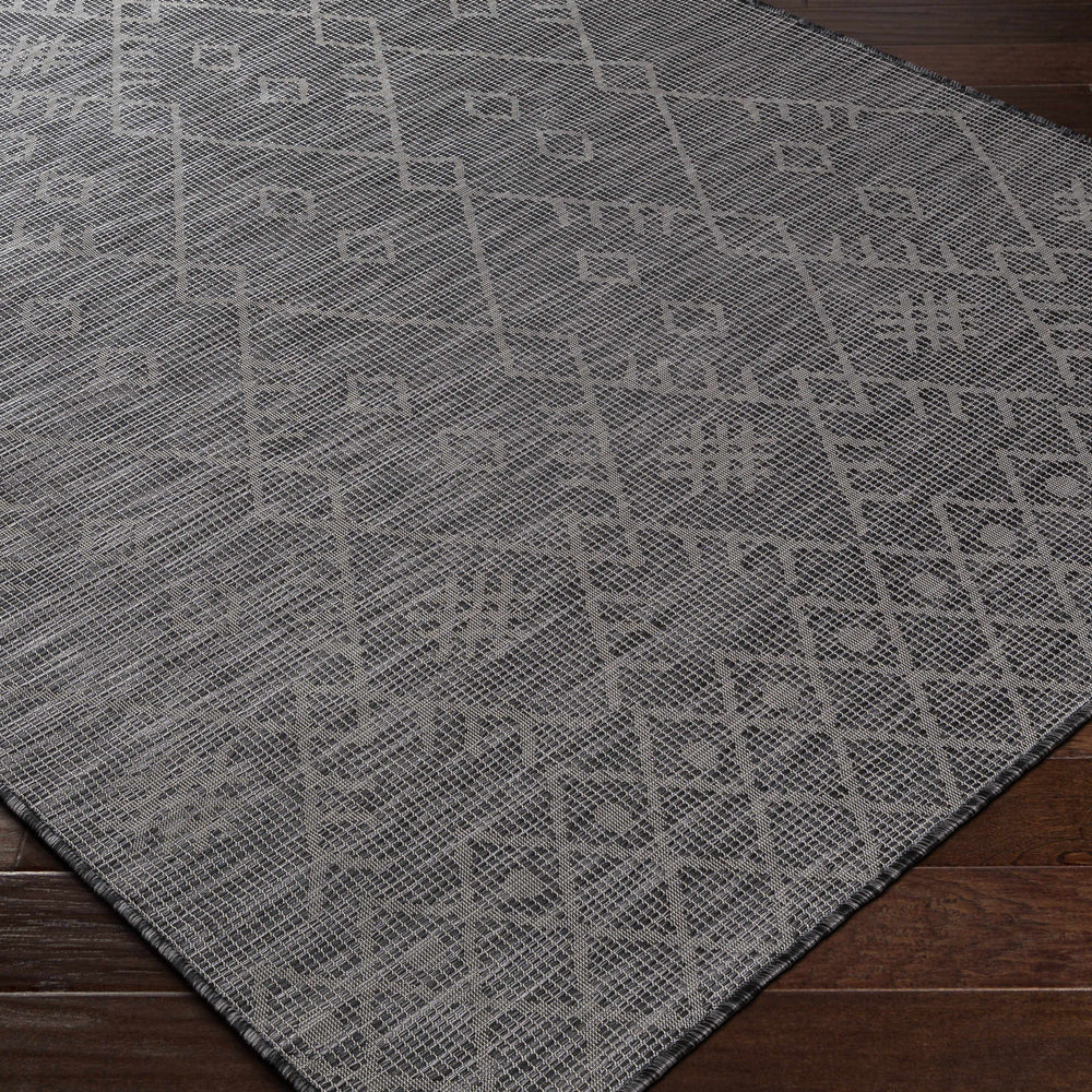 Lorena Charcoal Flatweave Trellis Carpet - Clearance