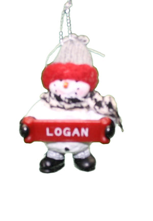 Cozy Snowman Ornament (Letters G - R) -