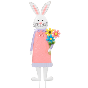 Metal Easter Bunny Yard Stake -