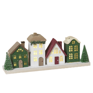 Lighted Holiday Village Scene