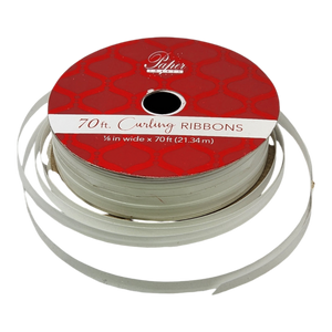 1/8 Inch Curling Ribbon - 70 Feet Long - White