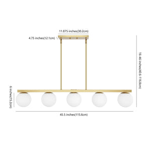 Luca 5 - light modern glam iron globe linear led pendant - Tuesday Morning - Pendants