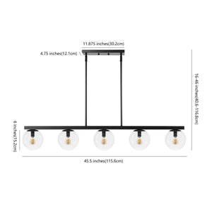 Luca 5 - light modern glam iron globe linear led pendant - Tuesday Morning - Pendants