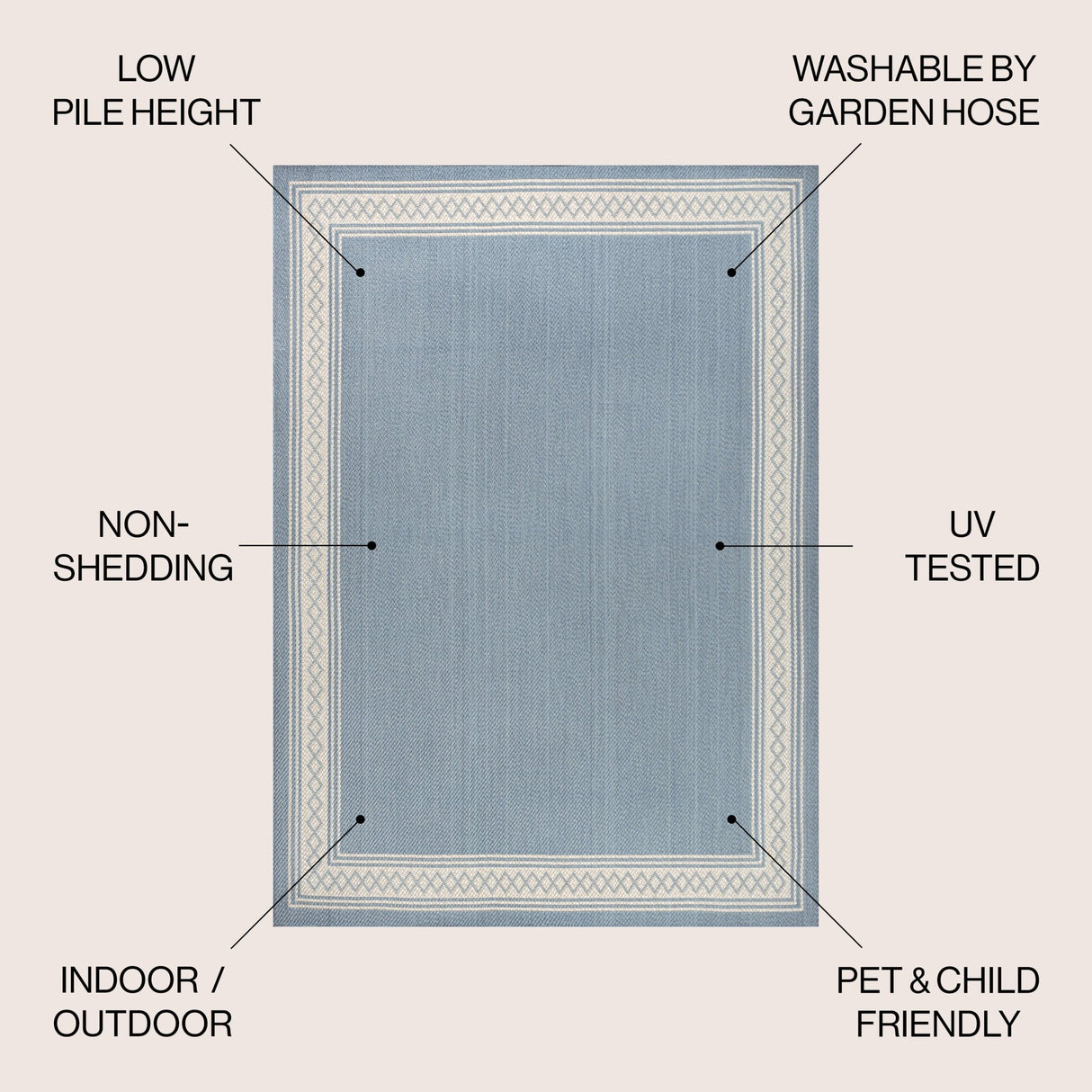 Lucia Classic Diamond Border Indoor/Outdoor Area Rug - Tuesday Morning - Area Rugs