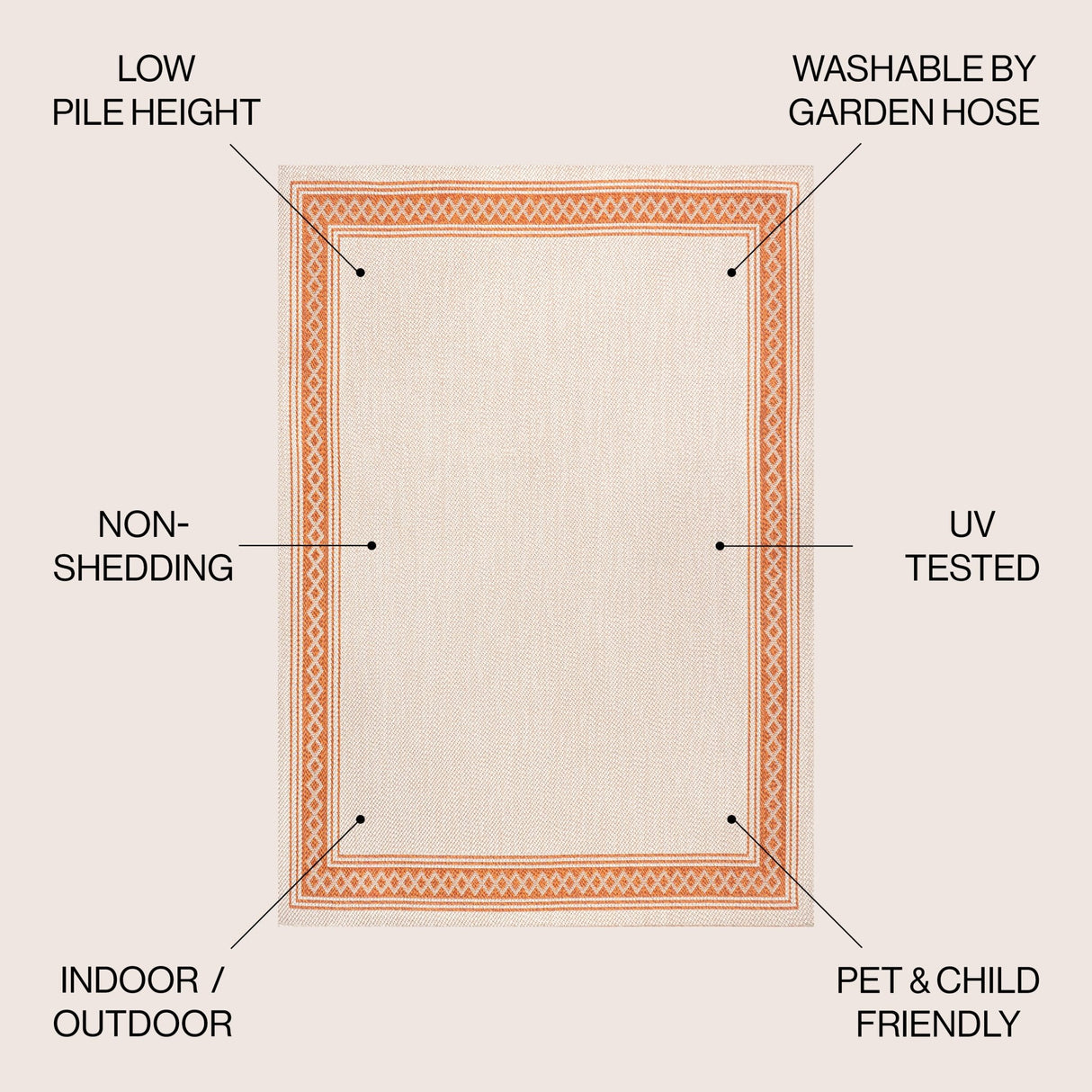 Lucia Classic Diamond Border Indoor/Outdoor Area Rug - Tuesday Morning - Area Rugs