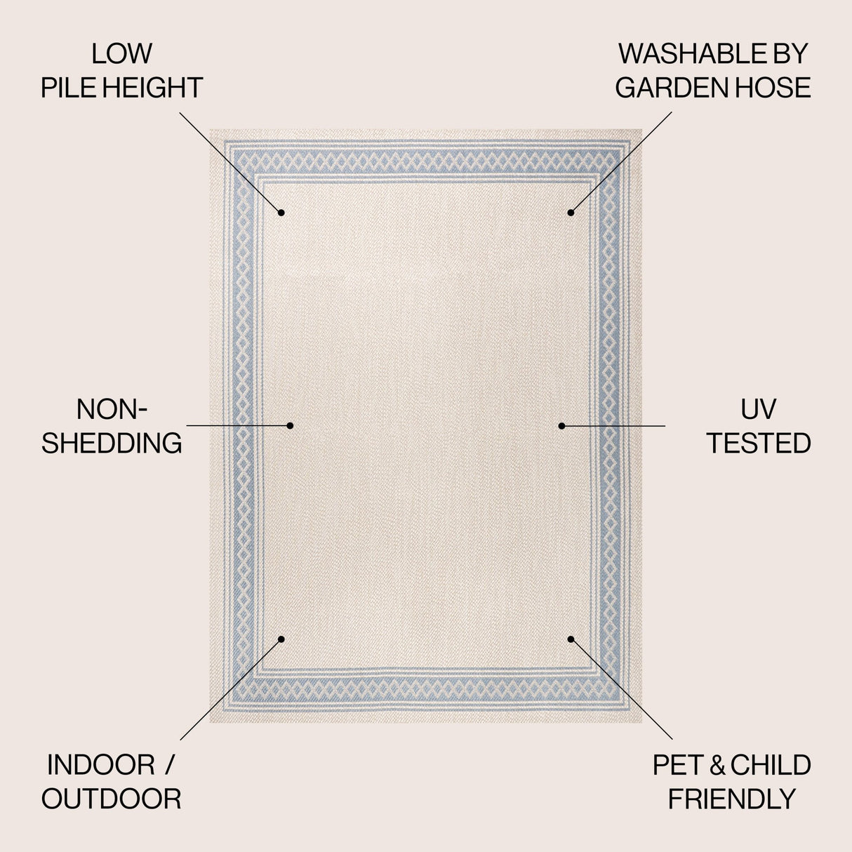 Lucia Classic Diamond Border Indoor/Outdoor Area Rug - Tuesday Morning - Area Rugs