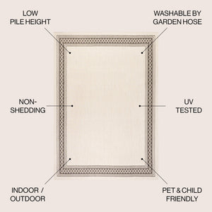 Lucia Classic Diamond Border Indoor/Outdoor Area Rug - Tuesday Morning - Area Rugs
