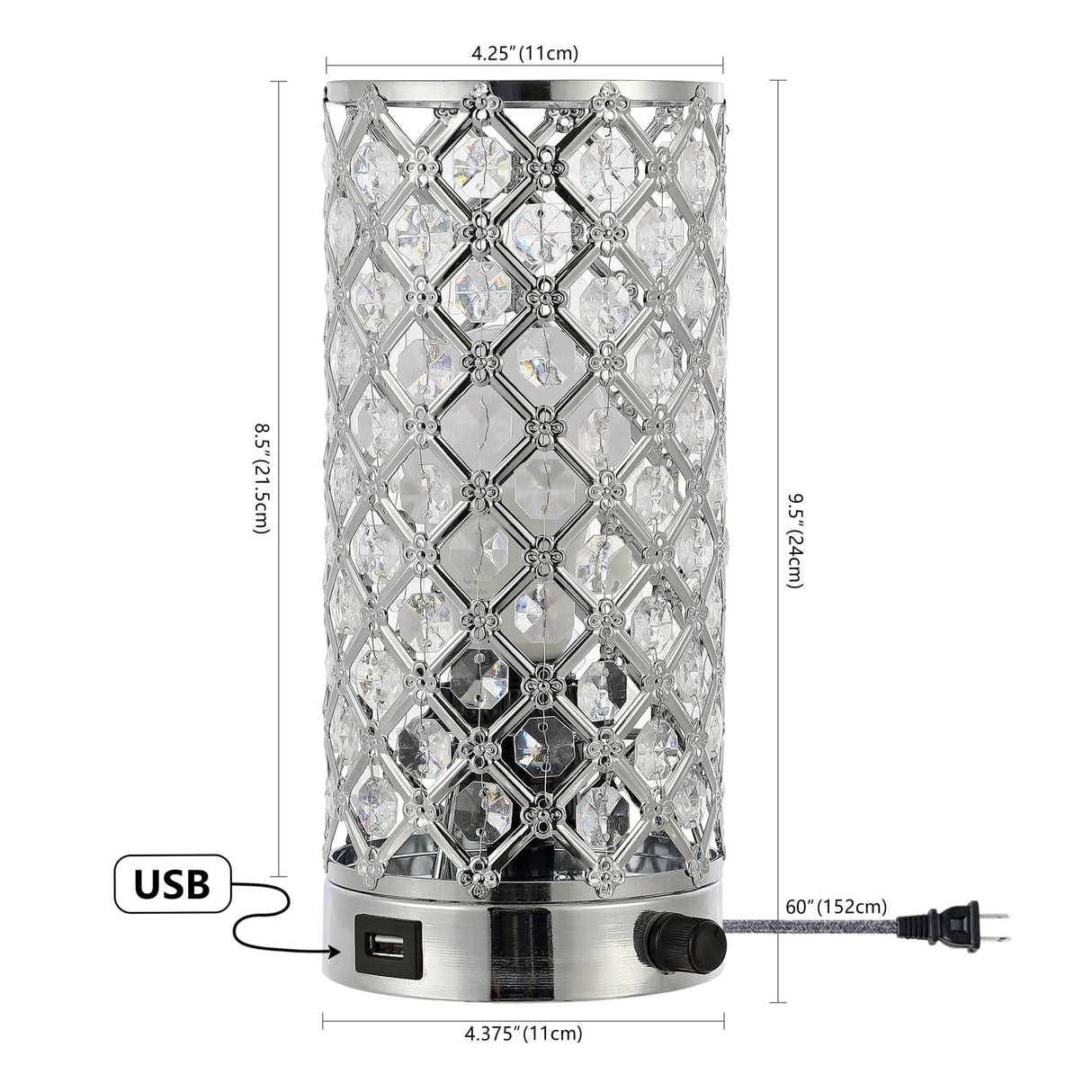 Lucie mid - century modern iron/acrylic led mini uplight table lamp with usb charging port and smart bulb - Tuesday Morning - Table Lamps