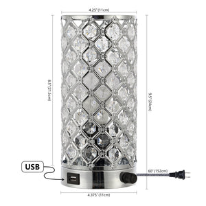 Lucie mid - century modern iron/acrylic led mini uplight table lamp with usb charging port and smart bulb - Tuesday Morning - Table Lamps