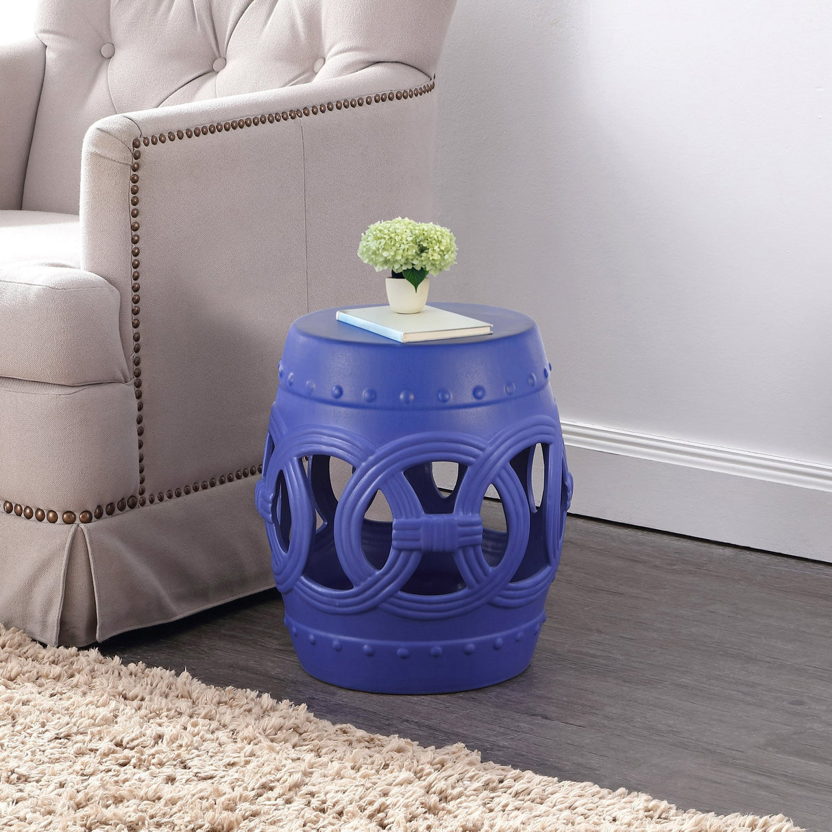 Lucky chinese ceramic drum garden stool - Tuesday Morning - Outdoor Tables