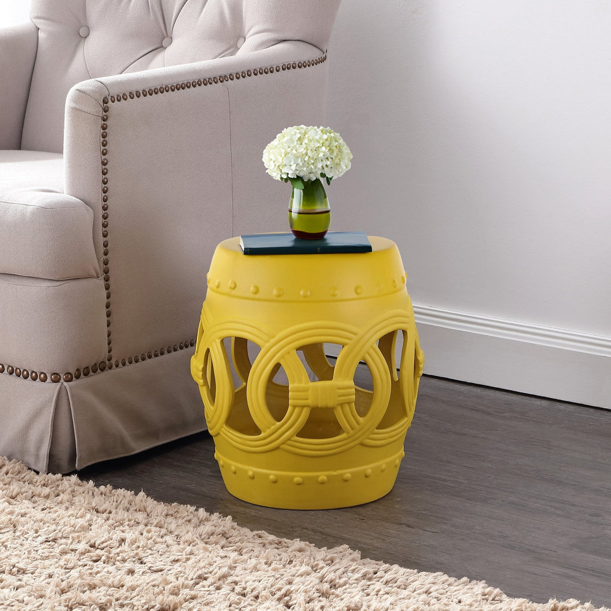 Lucky chinese ceramic drum garden stool - Tuesday Morning - Outdoor Tables