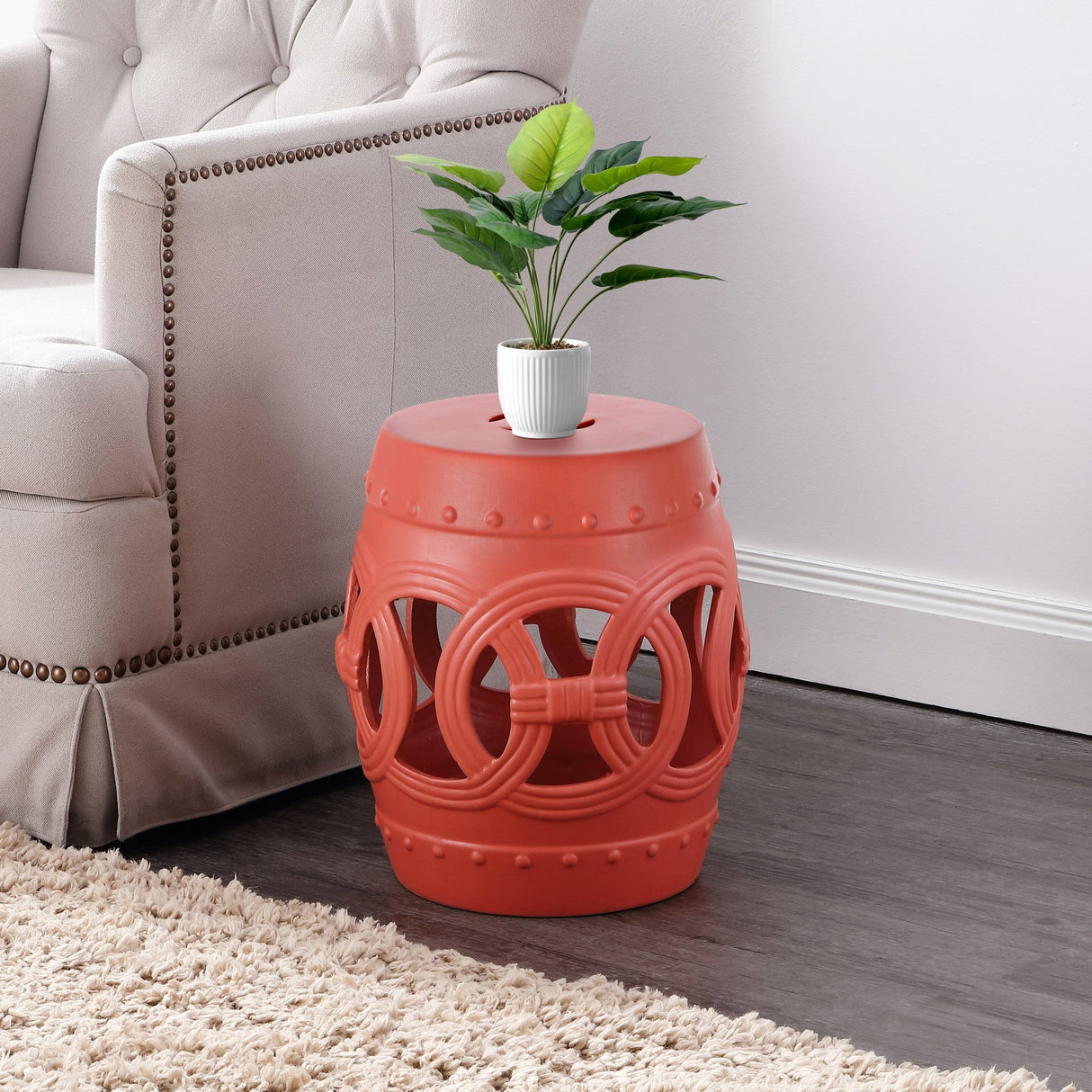 Lucky chinese ceramic drum garden stool - Tuesday Morning - Outdoor Tables