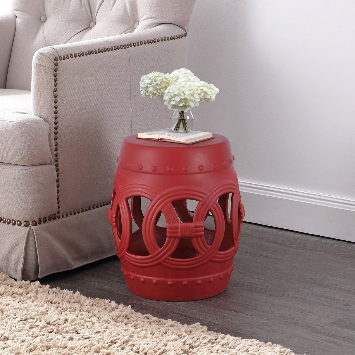 Lucky chinese ceramic drum garden stool - Tuesday Morning - Outdoor Tables