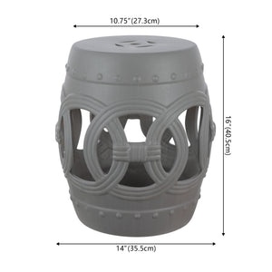 Lucky chinese ceramic drum garden stool - Tuesday Morning - Outdoor Tables