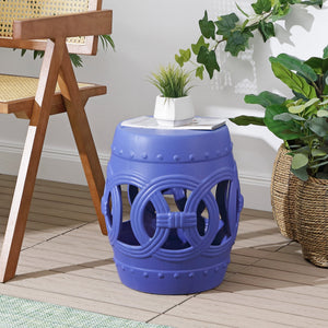 Lucky chinese ceramic drum garden stool - Tuesday Morning - Outdoor Tables