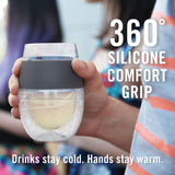 Wine FREEZE™ Cooling Cups – Set of 2 Stemless Insulated Wine Tumblers with Lids (8.5 oz)