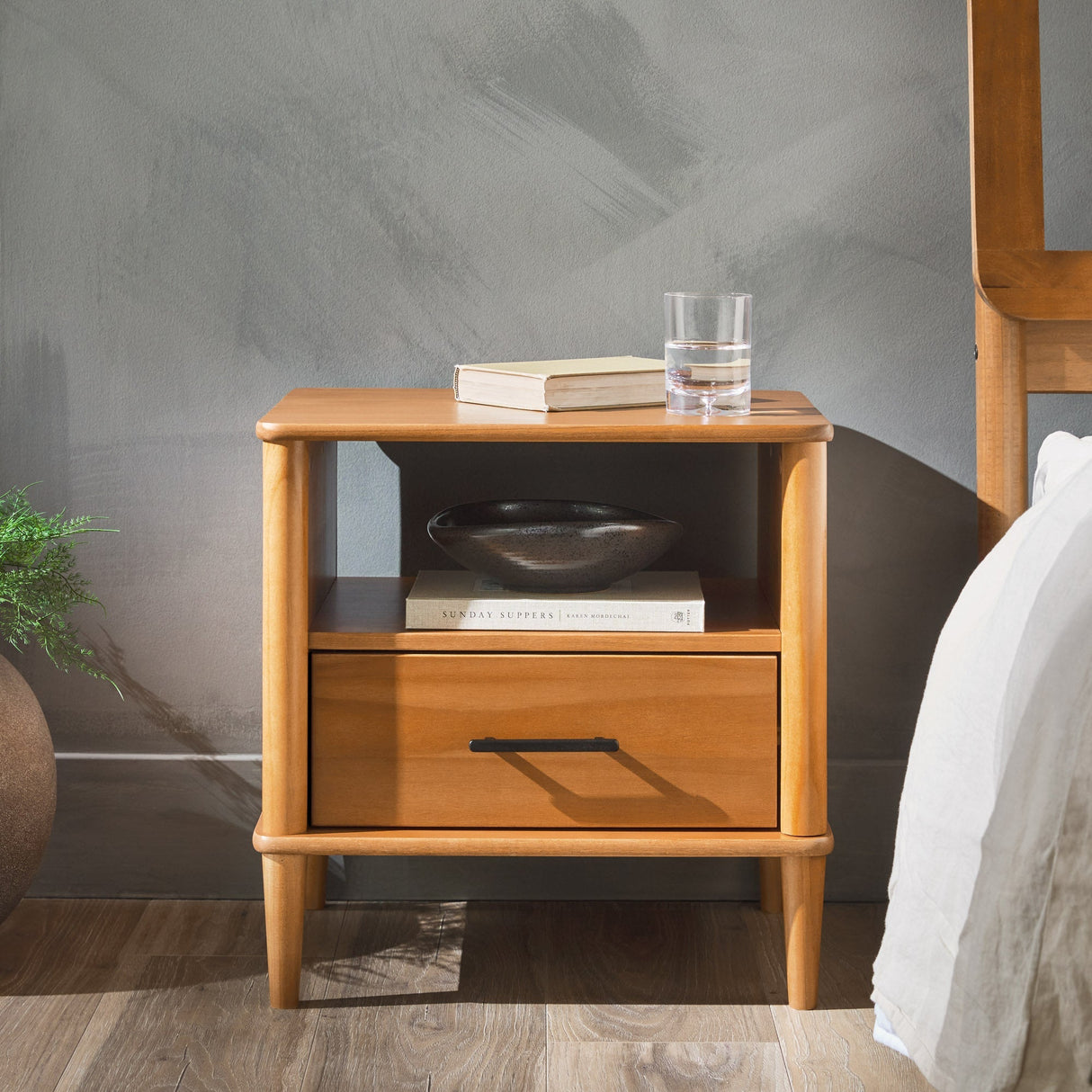 Luminar Solid Wood Spindle Nightstand - Nightstands