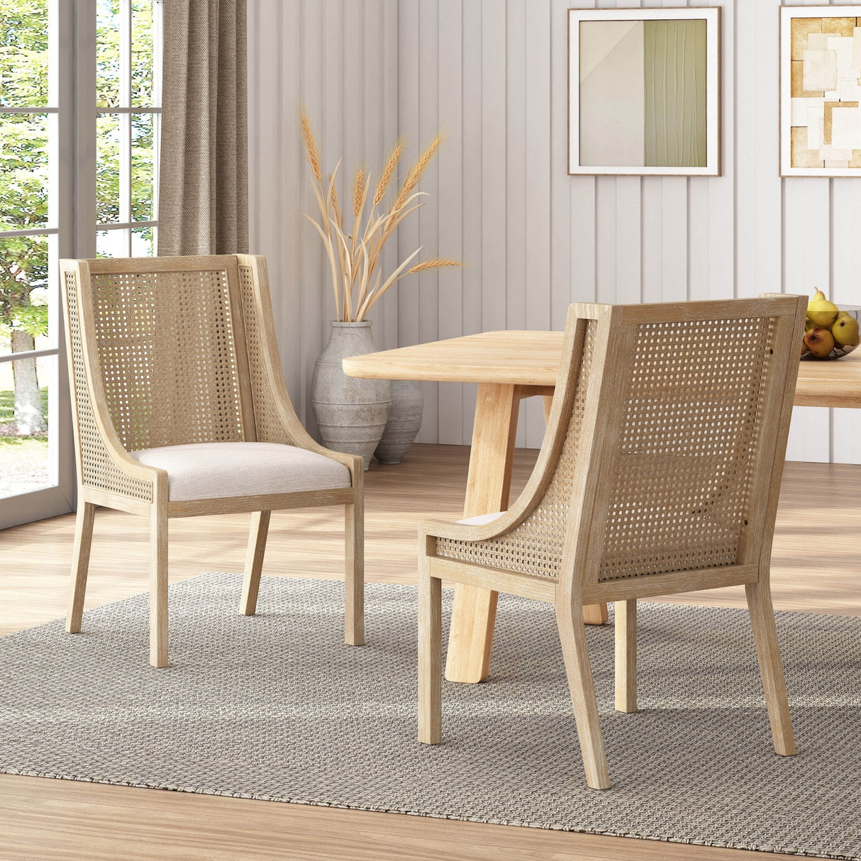 Luminescent Dining Chair with Gorgeous Backrest, Set of 2 - Dining Chairs