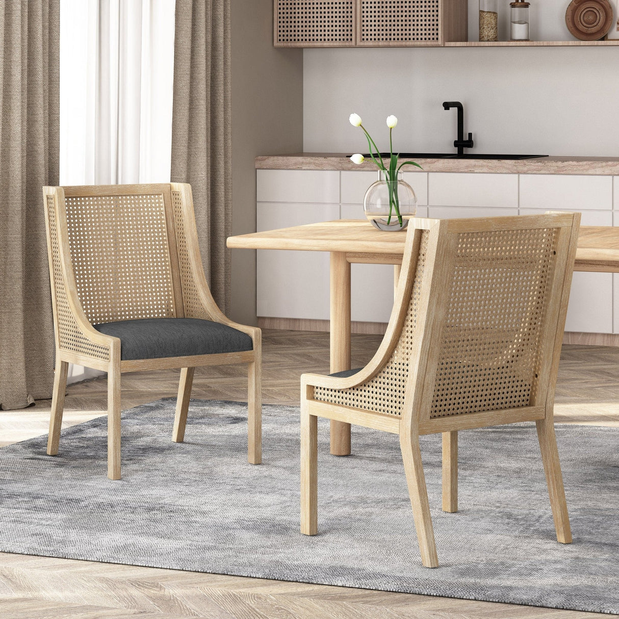 Luminescent Dining Chair with Gorgeous Backrest, Set of 2 - Dining Chairs
