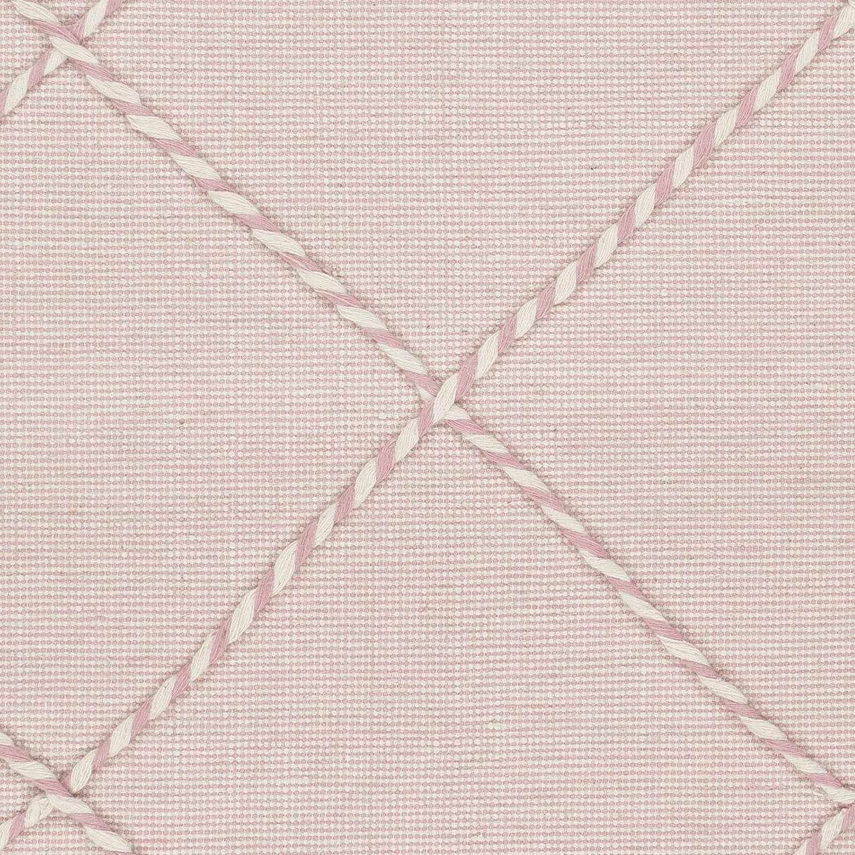 Lupton Pink Trellis Wool Rug with tassels - Clearance