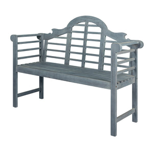 Lutyens 3 - seat arched support acacia wood outdoor garden patio bench - Tuesday Morning - Outdoor Benches