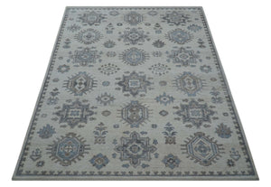 Luxe Custom Made Turkish Ivory Hand knotted Wool And Linen Blend Rug
