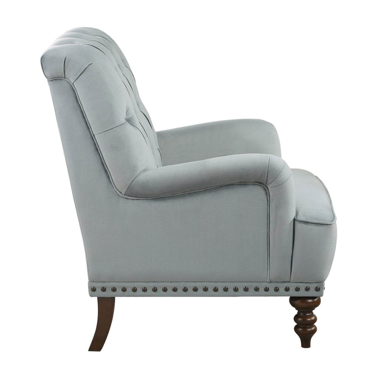 Luxurious Accent Chair with Upholstered Tufted and Nailhead Trim - Accent Chairs