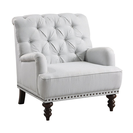 Luxurious Accent Chair with Upholstered Tufted and Nailhead Trim - Accent Chairs