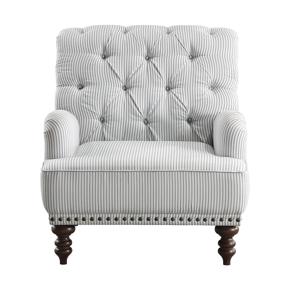 Luxurious Accent Chair with Upholstered Tufted and Nailhead Trim - Accent Chairs