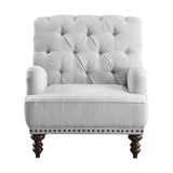 Luxurious Accent Chair with Upholstered Tufted and Nailhead Trim - Accent Chairs