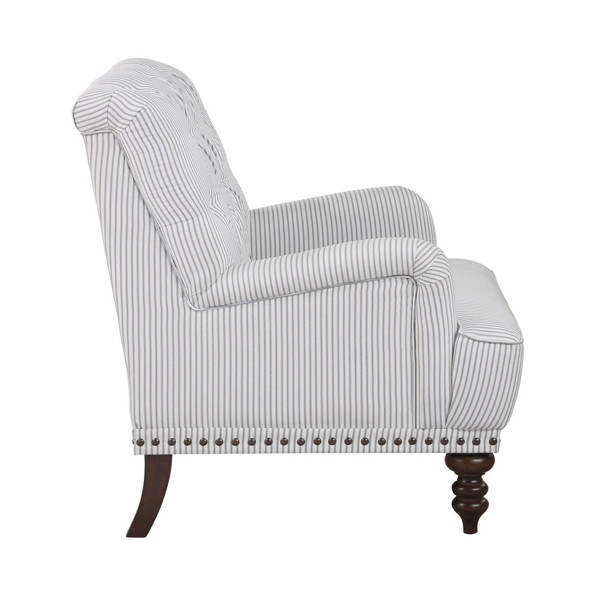Luxurious Accent Chair with Upholstered Tufted and Nailhead Trim - Accent Chairs