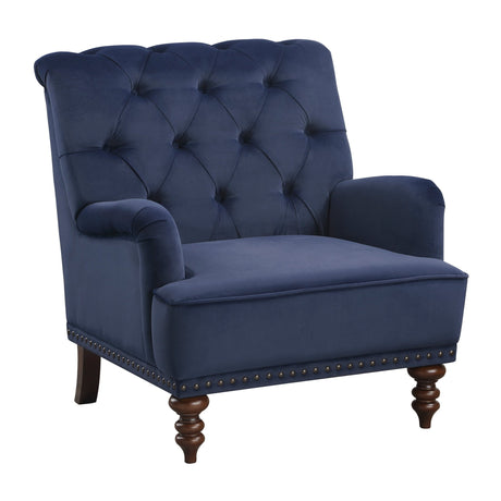 Luxurious Accent Chair with Upholstered Tufted and Nailhead Trim - Accent Chairs