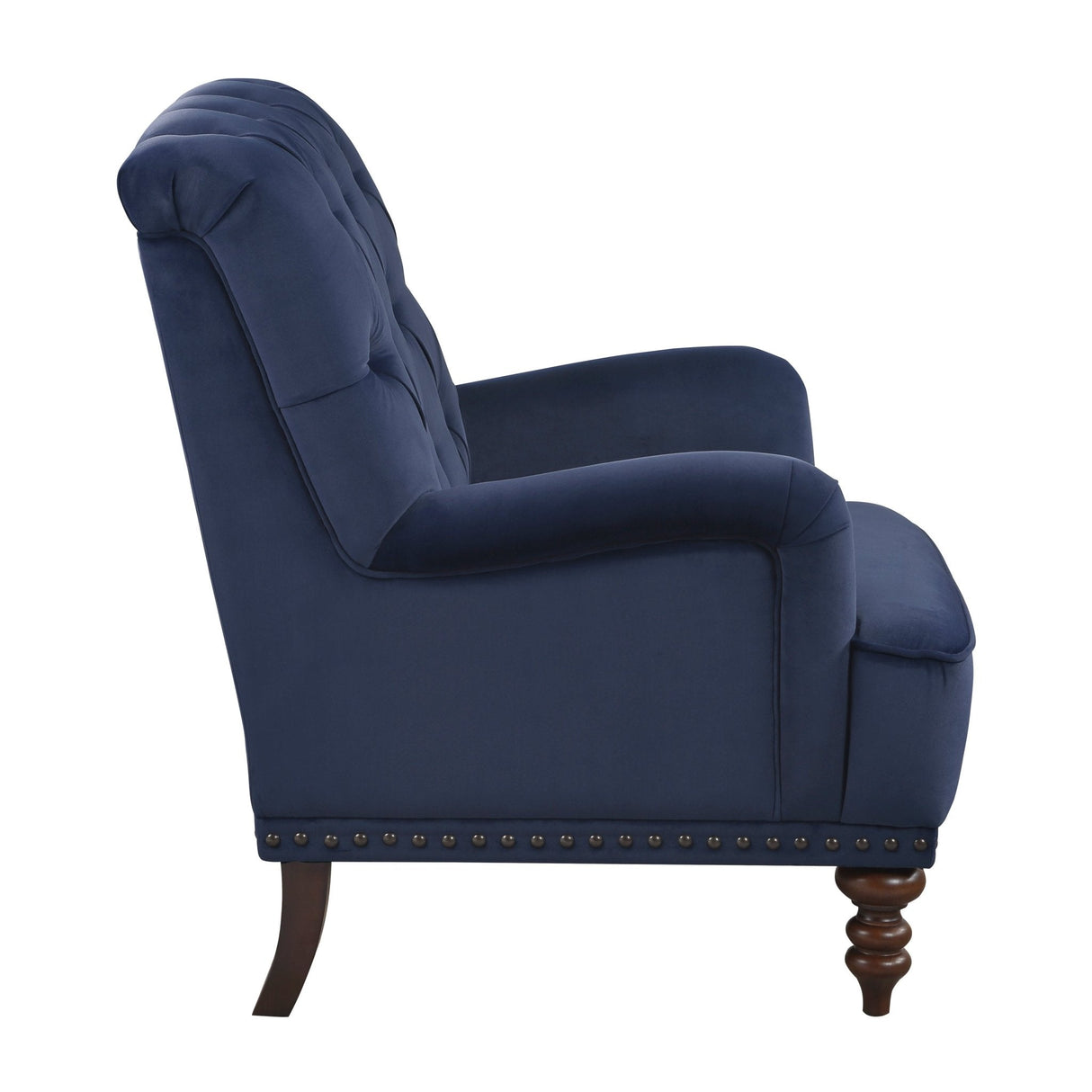 Luxurious Accent Chair with Upholstered Tufted and Nailhead Trim - Accent Chairs