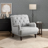 Luxurious Accent Chair with Upholstered Tufted and Nailhead Trim - Accent Chairs