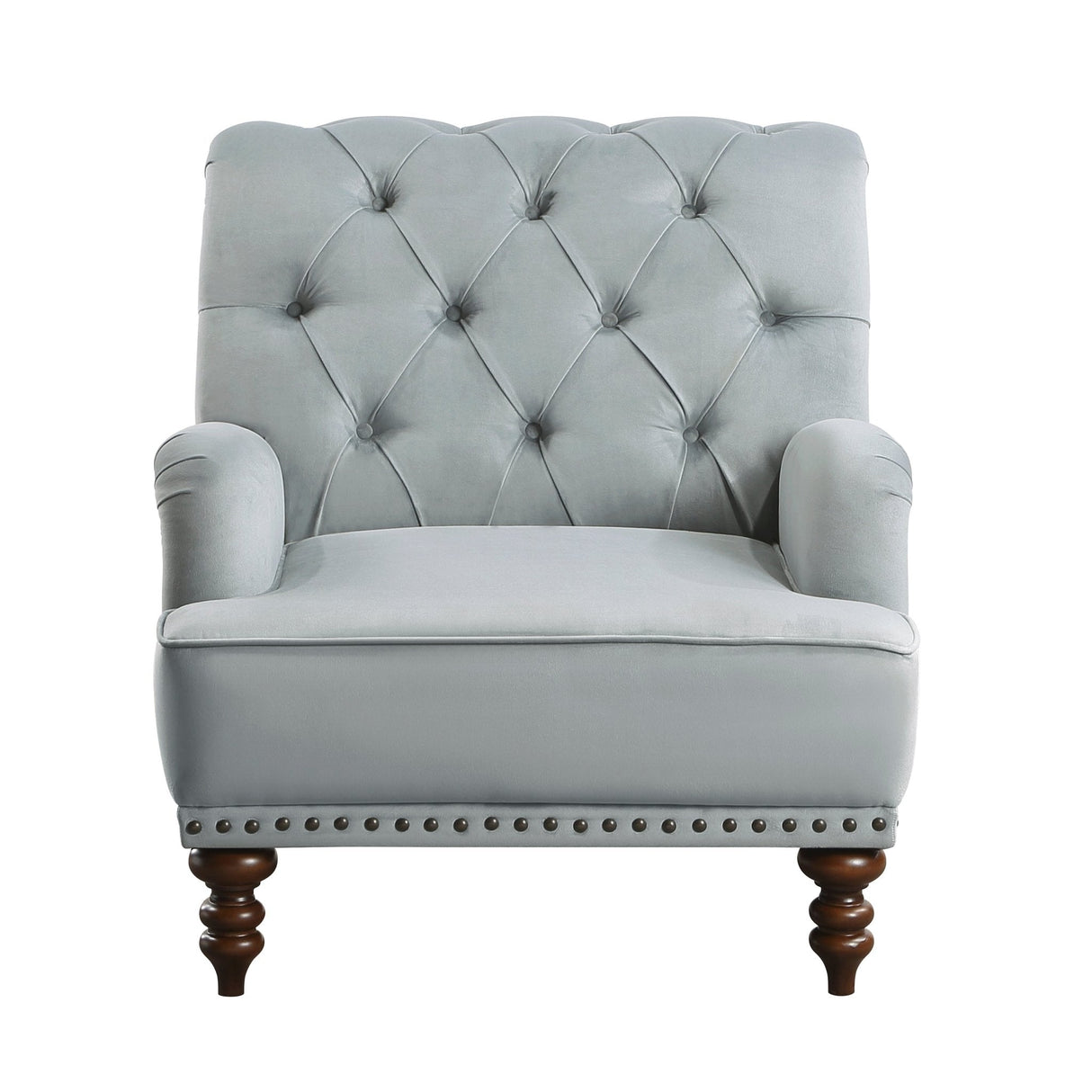 Luxurious Accent Chair with Upholstered Tufted and Nailhead Trim - Accent Chairs