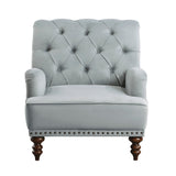 Luxurious Accent Chair with Upholstered Tufted and Nailhead Trim - Accent Chairs