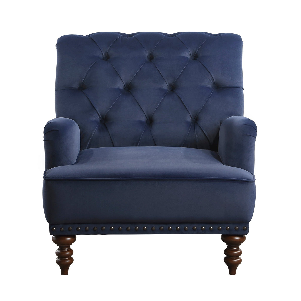 Luxurious Accent Chair with Upholstered Tufted and Nailhead Trim - Accent Chairs