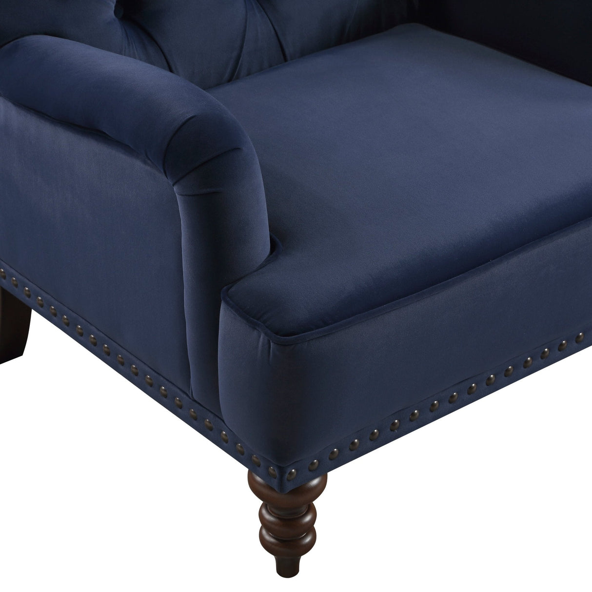 Luxurious Accent Chair with Upholstered Tufted and Nailhead Trim - Accent Chairs