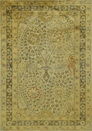 Traditional Style Gold Hand Tufted Wool Area Rug